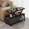 Mesa Auxiliar de Cristal para Sofá para Uso Doméstico, Mesa Pequeña para Sala de Estar, Mesa de Café, Mesa Móvil de Lujo Ligero, Mesa de Esquina, Gabinete, Gabinete de Almacenamiento