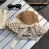 Chapéu de Palha Doce de Renda Estilo Francês para Mulheres, Chapéu de Pescador de Palha com Vibe de Verão para Sessão de Fotos, Chapéu de Sol com Proteção Solar Estilo Férias