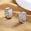 Pendientes Cuadrados de Circonita Brillantes Elegantes de Doble Cara Pendientes Simples con Estilo Estilo Frío Pendientes de Lujo Accesible para Mujer Pendientes de Diseño de Nicho