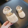 Sandalias Tejidas para Niñas 2025 Verano Nuevo Moda Infantil Huecas Sandalias de Princesa Suela Suave Sandalias de Playa