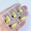 Cebo Luya, anzuelo de mosca modificado en miniatura, de metal, giratorio, con semillas de melón y lentejuelas, cebo falso, tiro largo, boca de caballo, tira blanca
