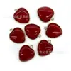 Venta caliente transfronteriza piedra natural ágata piedra de cristal rosa collar con colgante de amor bordeado colgante de corazón de melocotón accesorios de bricolaje