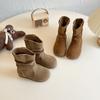 Botines Birkenstock Retro para Niñas Otoño e Invierno 2026 Nuevos Botines Estilo Británico Punta Redonda Suela Plana Botines de Felpa con Forro de Lana