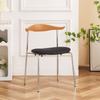 Silla de Comedor de Esquina de Lujo de Entrada Nórdica Moderna Simple Creativa para el Hogar Silla de Madera Maciza con Bolsa Suave Silla de Cafetería Minimalista loft