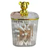 Caixa de Armazenamento de Fio Dental de Alta Qualidade e Cotonetes de Maquiagem, Porta-Palitos de Dente de Luxo Leve, Recipiente de Vidro Criativo Personalizado de Alta Qualidade para Palitos de Dente Doméstico