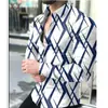 Comercio Exterior Europeo y Americano Camisa Estampada 3D para Hombre Primavera y Otoño Nuevo Estilo Casual de Moda Camisa de Manga Larga para Hombre Talla Grande Camisa Venta al por Mayor