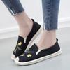 Sapatos preguiçosos sem cadarço femininos verão 2019, novos sapatos de pano para mulheres, sapatos de lona para estudantes, sapatos casuais baixos para mulheres