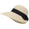 Chapéu de Palha Primavera e Verão Novo Casual Praia Chapéu de Palha Tecido Chapéu de Sol Feminino Estilo Coreano Chapéu de Proteção Solar para Exterior