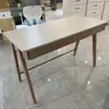 Mesa de uso doméstico feita de painel de partículas de madeira maciça, retangular com gavetas, mesa de computador simples, mesa de escritório para moradia alugada, mesa de estudo