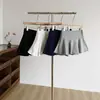 Saia Cinza Estilo Novo 2027 para Mulheres, Saia de Verão Anti-Exposição com Babados, Saia Curta Versátil e Fashion de Cintura Alta em Linha A