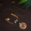Cuerda de Colgante de Xizang Thangka Tianzhu Zakilam Nudo de Flor de Durazno Cuerda de Colgante Tejida Estilo Étnico Cuerda de Collar Vintage