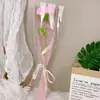 Flor de tricô tecida à mão com flor de flor transfronteiriça flor de lã de presente manual buquê para segurar Dia dos Namorados flor de crochê atacado