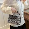 Bolsa Pequena de Lantejoulas Estilo Coreano Estilo Ocidental Feminina 2024 Nova Moda Simples Bolsa de Ombro Sob o Braço Bolsa de Mão Tipo Balde