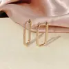 Pendientes de Aro Completo de Diamantes de Lujo Ligero Transfronterizos para Mujer, Moda Europea y Americana, Pendientes de Circonita Simples y Versátiles, Aros de Oreja Personalizados de Alta Gama, Estilo Nuevo