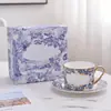 Estilo Europeo Hueso Porcelana Hortensia Azul Azul y Blanco 58 Piezas Olla Sopera Bol Plato para Pescado Bol de Arroz Cuchara para Sopa Plato de Cena Taza de Té Vajilla Fábrica Venta al por Mayor