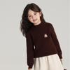 Ropa Nueva de Invierno para Niñas Suéteres Engrosados Otoño e Invierno 2024 Nuevo Suéteres de Punto Bordados de Oso de Dibujos Animados para Niños