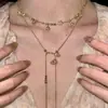 Collar multicapa de estilo palaciego retro europeo y americano con un ambiente vintage, cadena para la clavícula de nicho de moda, dulce y genial