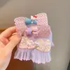 Accesorios para el Cabello de Niñas con Moño de Dibujos Animados y Cinta Mágica, Pinzas para el Cabello con Flecos de Encaje, Pasadores Lindos de Princesa, Adornos para el Cabello