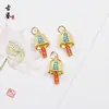 Nuevo Colgante Tradicional de Esmalte de los Cinco Dioses de la Riqueza para Pulsera DIY, Colgante de Joyería de Cobre