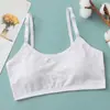 Roupa íntima nova para estudantes mulheres com bojos fixos, top tubinho fino sem aro, período de desenvolvimento, seios grandes parecem menores, faixa para seios 100% algodão para mulheres