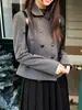 Estilo Ins Coreano Invierno Vibe Estilo JK Japonés Escolar Blazer de Lana Ajustado con Diseño de Botones y Buen Ajuste