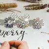 Anel de Flor de Resina Estilo Boêmio Transfronteiriço para Mulheres Estilo Coreano Brilhante Anel Cilíndrico Tridimensional com Padrão Trançado