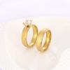 Anillo de acero inoxidable transfronterizo coreano para mujer, nicho de 6 mm con incrustaciones de circonitas, diamantes y titanio en el interior y el exterior, joyería para amantes del acero.