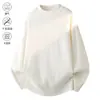2025 Novo Suéter Básico de Gola Redonda Cor Sólida Versátil Estilo Japonês Retrô Masculino Inverno Solto Versátil Suéter de Tricô
