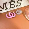 Hermosos encantadores aretes pequeños de aro C con gota de circón y aceite para mujer, simples, lindos, exquisitos, buena combinación, nicho, aretes de hebilla para la oreja para mujer