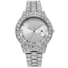 Nuevo Reloj de Diamantes de Moda para Hombres y Mujeres Lujosos Relojes Iced Out Calendario de Cuarzo Pulsera Unisex Reloj Regalo Caída