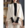 Chal de punto puro para mujer, suéter holgado de otoño e invierno, capa casual para combinar con vestido cheongsam, abrigo, cárdigan