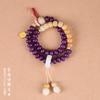 Jade Roxo Natural Raiz de Bodhi Placa de Qi Roxo Leste pulseira para jogar urso mini fofo engraçado queima de carvão garra fofa pulseira de anel único de boa sorte