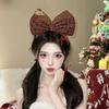 Diadema Navideña de Oso Lindo Tocado Lazo Rojo Atmósfera Femenina Vestido Festivo Foto Cos Accesorios para el Cabello