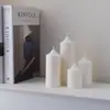 Velas perfumadas vintage estilo francês, brancas com topo pontiagudo, velas cilíndricas grossas, perfeitas como presentes, decoração romântica para casa e para arranjos de casamento