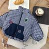 [En Stock] Chaqueta Acolchada Infantil para Niños 2025 Otoño e Invierno Nueva Chaqueta Infantil de Dibujos Animados a Cuadros Qw256336