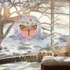 BR-JD503 Láser Colorido Dibujos Animados Mariposa Rosa Autoadhesivo Atrapasoles Pegatina para Ventana Decoración de Vidrio Pegatina Decorativa