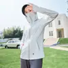Roupa com Capuz de Seda de Gelo Proteção Solar UPF50+ Roupa de Proteção Solar Moda Verão Feminina Fina Fio Original Jaqueta de Proteção Solar para Exterior