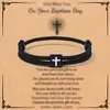 Pulsera de estilo milanés tejida a mano, ajustable, con tarjeta, de cruz negra y blanca, transfronteriza, europea y americana