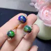 Anillo de Ópalo Natural Piedra Principal 8*10 Anillo para Mujer Plata 925 Colores Brillantes Color Fuego Montaña