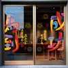 Decoración de Año Nuevo Pegatinas para Ventana Año del Caballo 2026 Festival de Primavera Escaparate de Tienda en Centro Comercial Éxito Instantáneo Pegatinas Estáticas para Vidrio