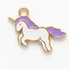 Eb-21 Dibujos Animados Unicornio Multicolor Aleación Esmalte Accesorios para Joyería DIY Cadena para Teléfono Pendientes Colgante Venta al por Mayor