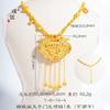 Tienda de oro con accesorios de bricolaje dorados, collar con filigrana con incrustaciones de emperador, discípulo, borla, dragón y fénix, para novia