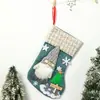 Calcetines de Navidad de Lino Nuevo Transfronterizo con Dibujos Animados Tridimensionales Bolsa de Regalo de Navidad Colgante para Árbol de Navidad Bolsa de Regalo de Navidad