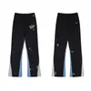 Pantalones Largos Casuales Unisex con Estampado de Letras Logo y Cordón Estilo Básico Tinta Salpicada Ropa de Pareja