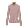Camiseta Básica de Manga Larga de Cuello Alto para Mujer Estilo Nuevo 2026 Hot Girl Puro Deseo Ajustada Camiseta Base Ropa Interior Top de Moda