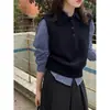 Chaleco Tejido de Cuello Polo Estilo Coreano de Gama Alta Luxi 2026 Principios de Primavera Chaleco Básico para Superponer Top Ss968