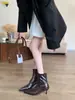 Botas de Mujer 2025 Otoño/Invierno Botas Ajustadas Forradas de Lana con Tacón Alto Fino, Punta Fina, Piel Suave Elegante, Botines con Cremallera Trasera