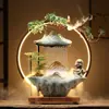 Estilo Zen Chino Oficina Fuente de Agua de la Suerte Adornos Anillo de Lámpara Quemador de Incienso de Flujo Inverso Casa con Circulación de Agua Regalo de Inauguración