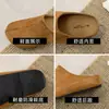 Mocasines cerrados de punta partida estilo francés para mujer, zapatos cómodos sin cordones con suelas gruesas, pantuflas de otoño con tacón fino