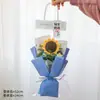 Regalo del Día de la Mujer: Ramo de Girasol de Hilo Tejido a Crochet Hecho a Mano, Flor de Rosa Terminada, Flor Eterna para el Día de la Mujer
